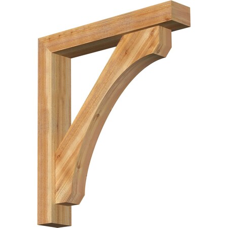 Ekena Millwork Legacy Block Rough Sawn Bracket w/ Offset Brace, Western Red Cedar, 6"W x 36"D x 40"H BKT0604X36X40LEC05RWR